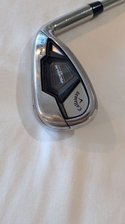 RH CALLAWAY ROGUE MAX OS PW WEDGE IRON CLUB  ELEVATE MFH 
85 R. FLEX TURE TEMPER STEEL SHAFT W/  CALLAWAY GRIP