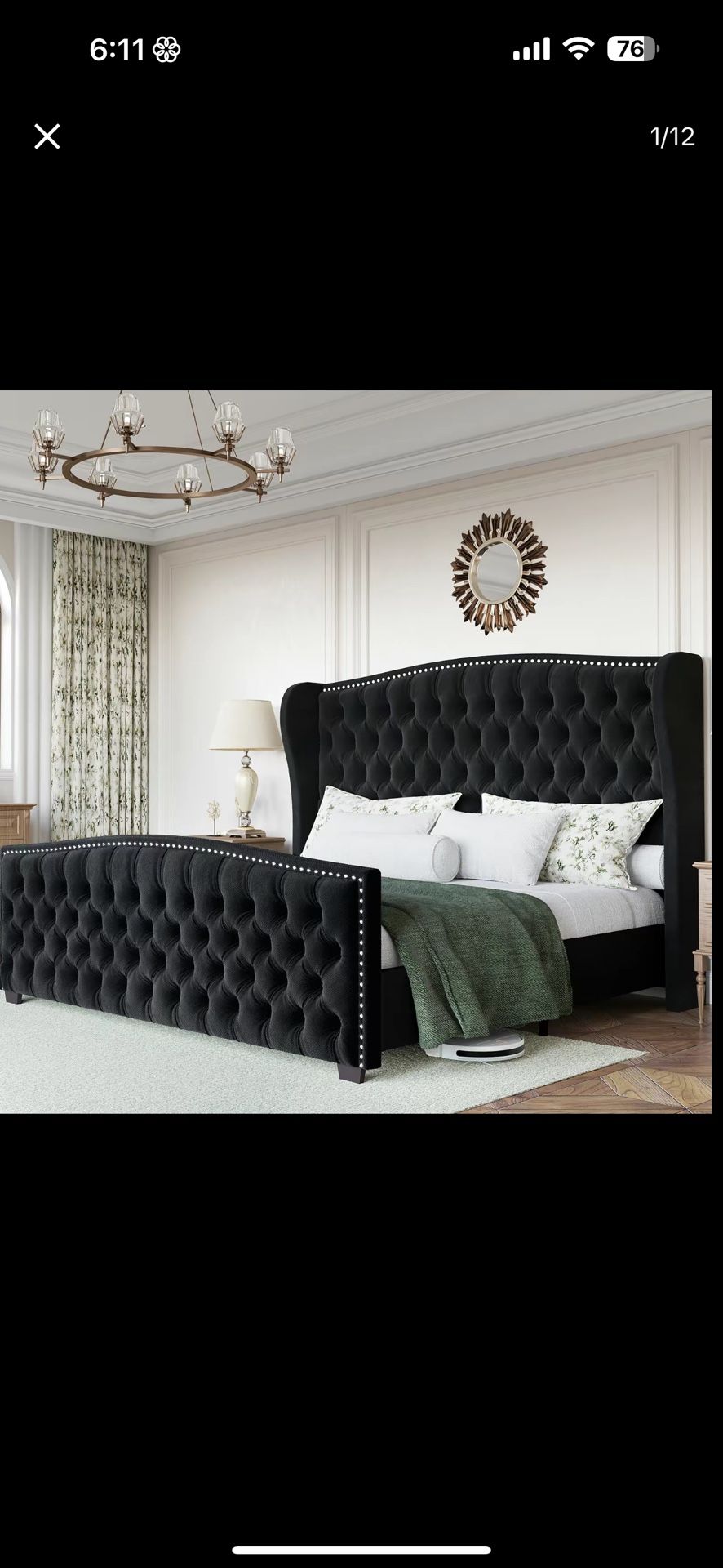 Black Luxury Bed Frame (Queen) SALE