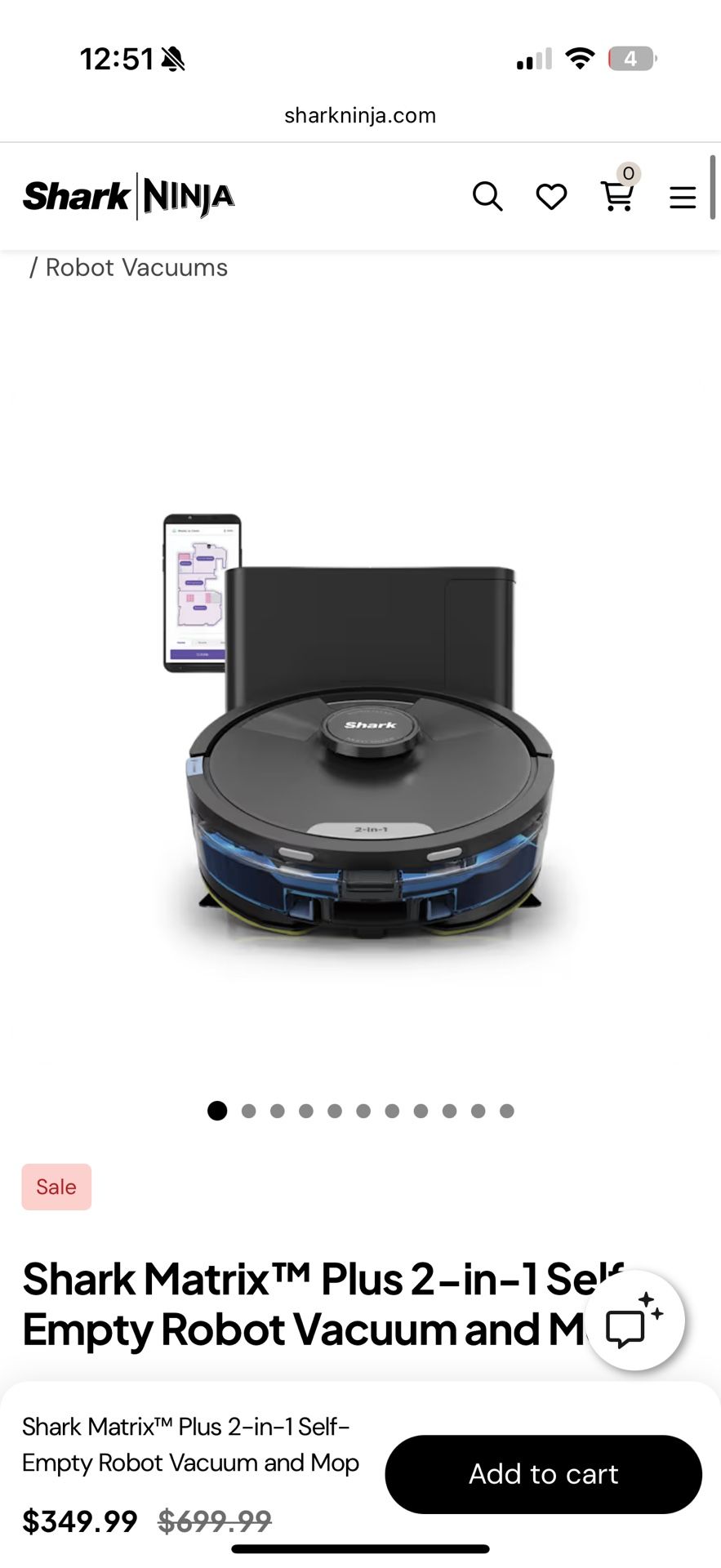 Shark Matrix Plus 2-in-1 Self Empty Robot Vacuum