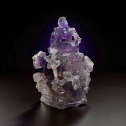 19th Century Chinese Carved Amethyst Bottle