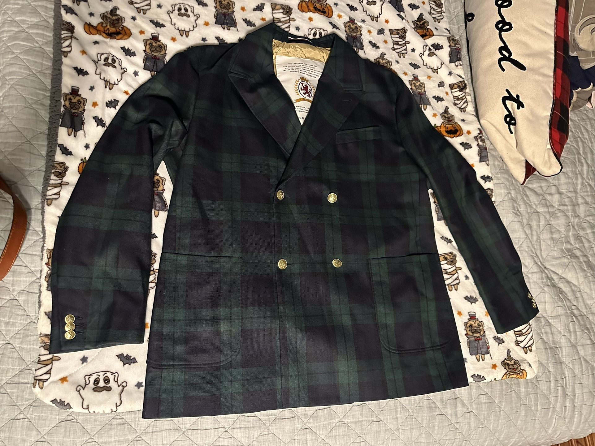 Tommy Hilfiger Green Plaid Blazer Jacket 