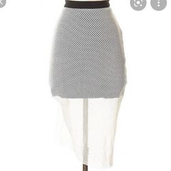 Bebe Mesh Pencil Skirt 