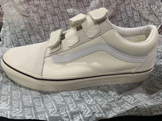 Cream Velcro Vans Size 8.5 Men