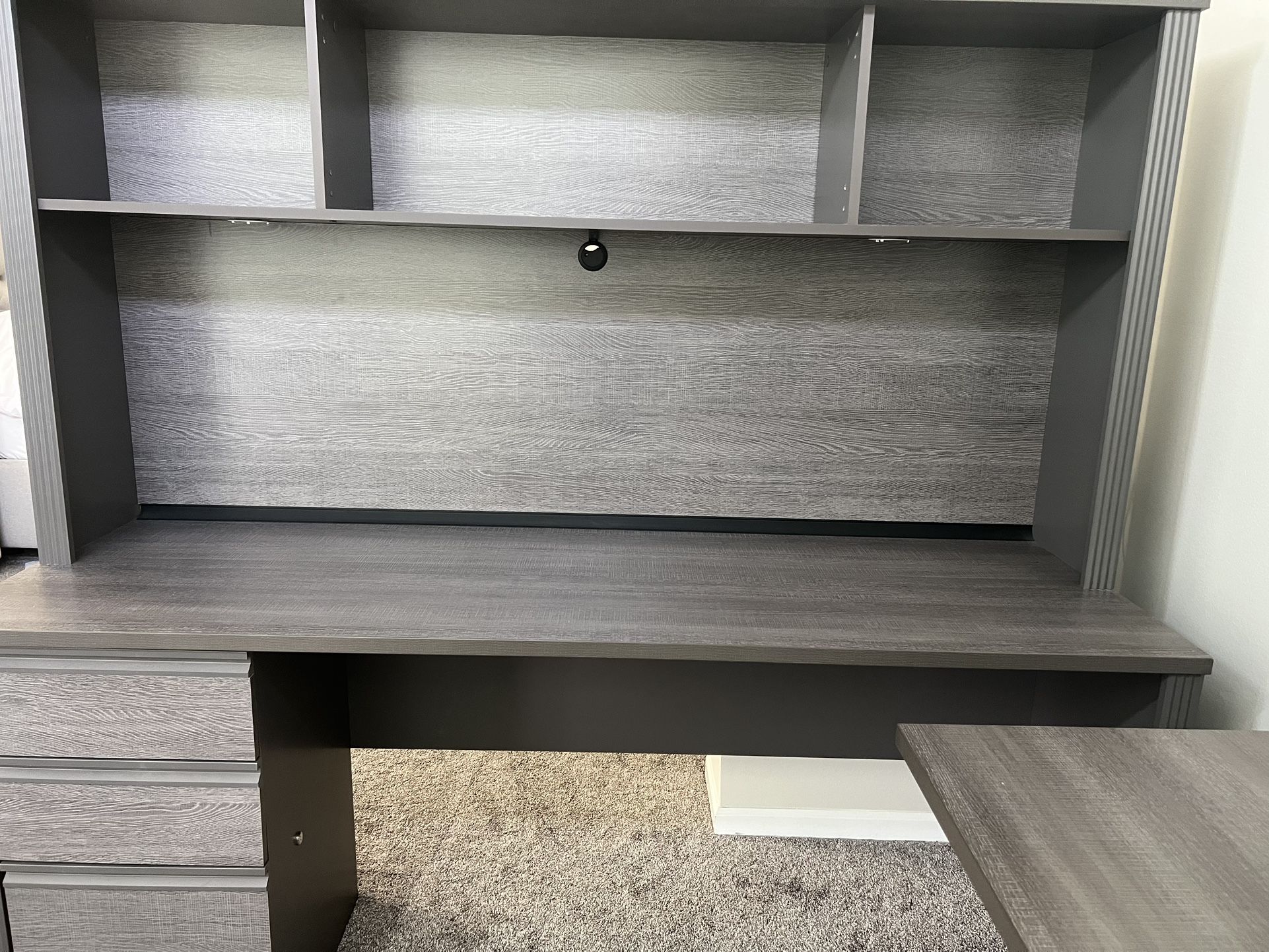 Desk, Hutch, & Filing Cabinet