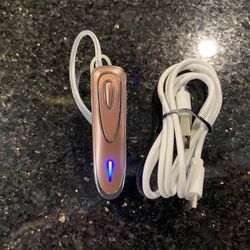 Voice Control Earhook Wireless Bluetooth Earphone Handsfree Headphone Rose Gold