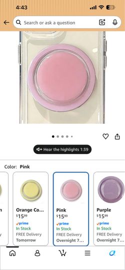 Clear Phone Case with Pink MagSafe Ring