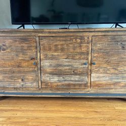 Rustic wood console with storage