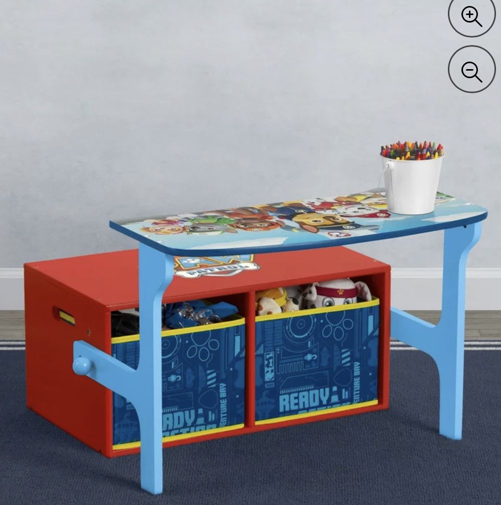 PAW Patrol 2-in-1 Activity Bench and Desk by Delta Children - Greenguard Gold Certified, Blue