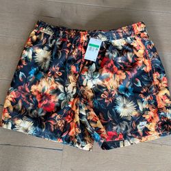 New NIKE Club Flow Lined Shorts Floral Flowers Beach Swim Trunks XL IB8551-045