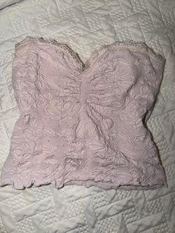 Princessy Lavender/Light pink lace womens tube top with flower details