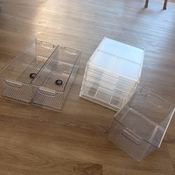 Acrylic  Storage Bins and Organizer Set - MUST GO TODAY 10/1 MOVING SALE