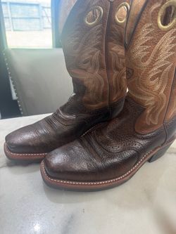 Boots - Men - Ariat -Brown Square Toe - 7 inch 1/2D
