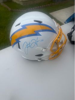 Autographed Justin Herbert helmet