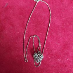 Sterling Silver Open Heart Necklace