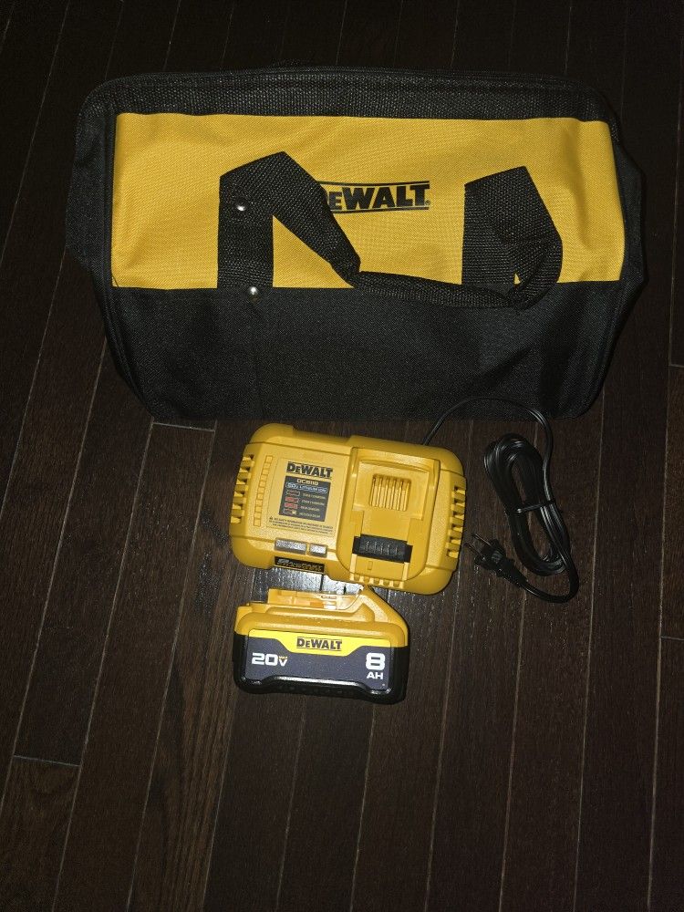 (DCB208) DEWALT 20V MAX* 8Ah Battery Fast Charger And Bag