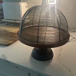 Wooden Cake Platter With Dome