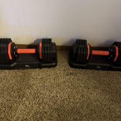 Adjustable Weight Bench + 52.5 lb Adjustable Dumbbells (Pair) – Like New!