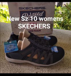 New womens size 10 blue Skechers active summer sandals shoes