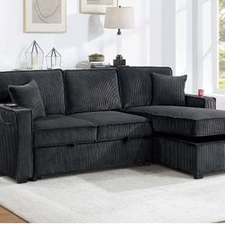 Corduroy Sectional Sleeper Sofa 