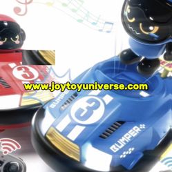 2 Pack Cute Cartoon Remote Control Bumper Car for Toddlers-Mini RC Cars with Light & Sound & 360°Rotating-Race car Toys 