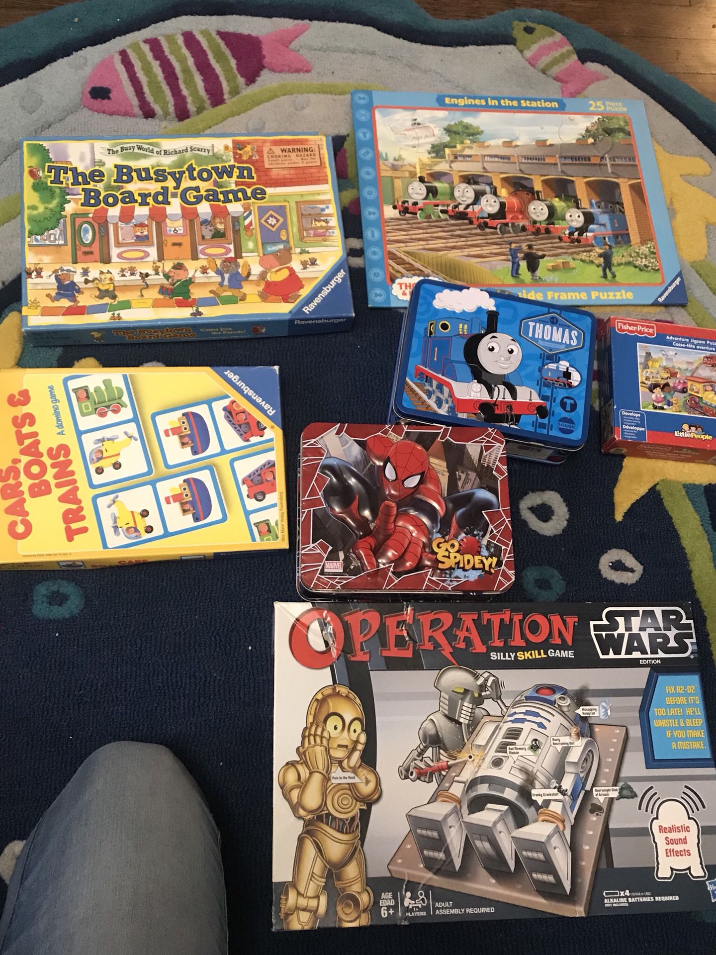 7 pieces bundle of thomas the train and star wars game and puzzles