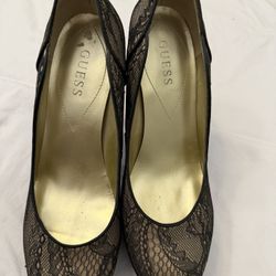 Guess Black Lace Heels 