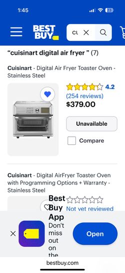 CUISINART Digital Air Fryer / Toaster Oven with Accessories