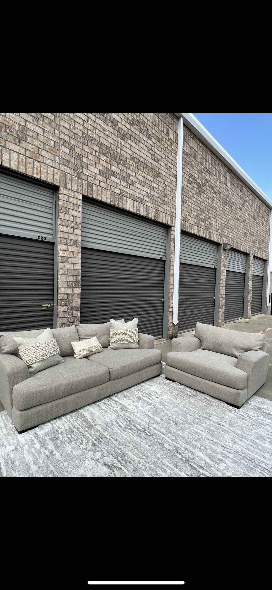 Light Grey Jonathan Lewis Couch Set