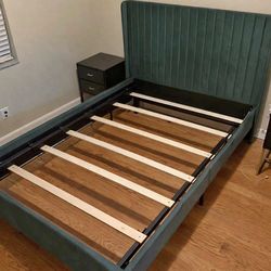 Full size bed frame with two night stands