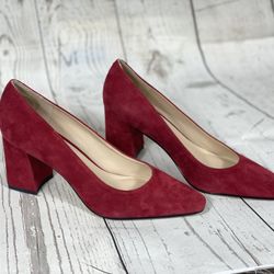 Marc Fisher NWT Red Varla Velvet Block Heel Pump Women’s Size 7