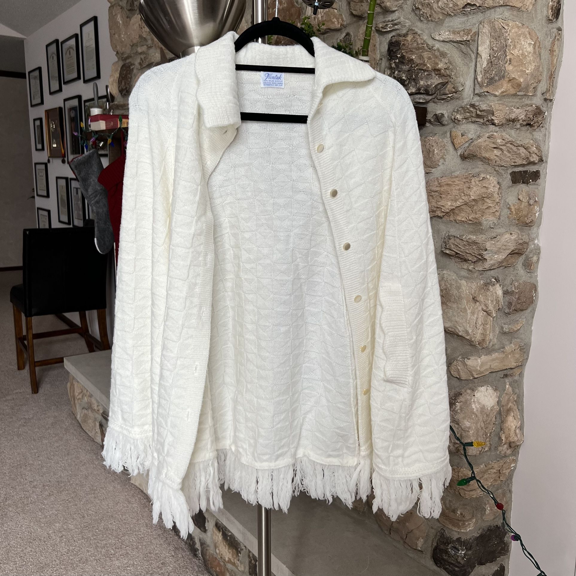 Vintage Wintuk Ivory Poncho, Women's