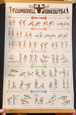 Canvas Hanging Dumbell Workout Poster for Sale