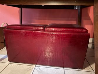 Leather Storage Ottoman Bench