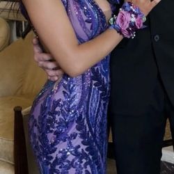 Jovani purple sequence dress