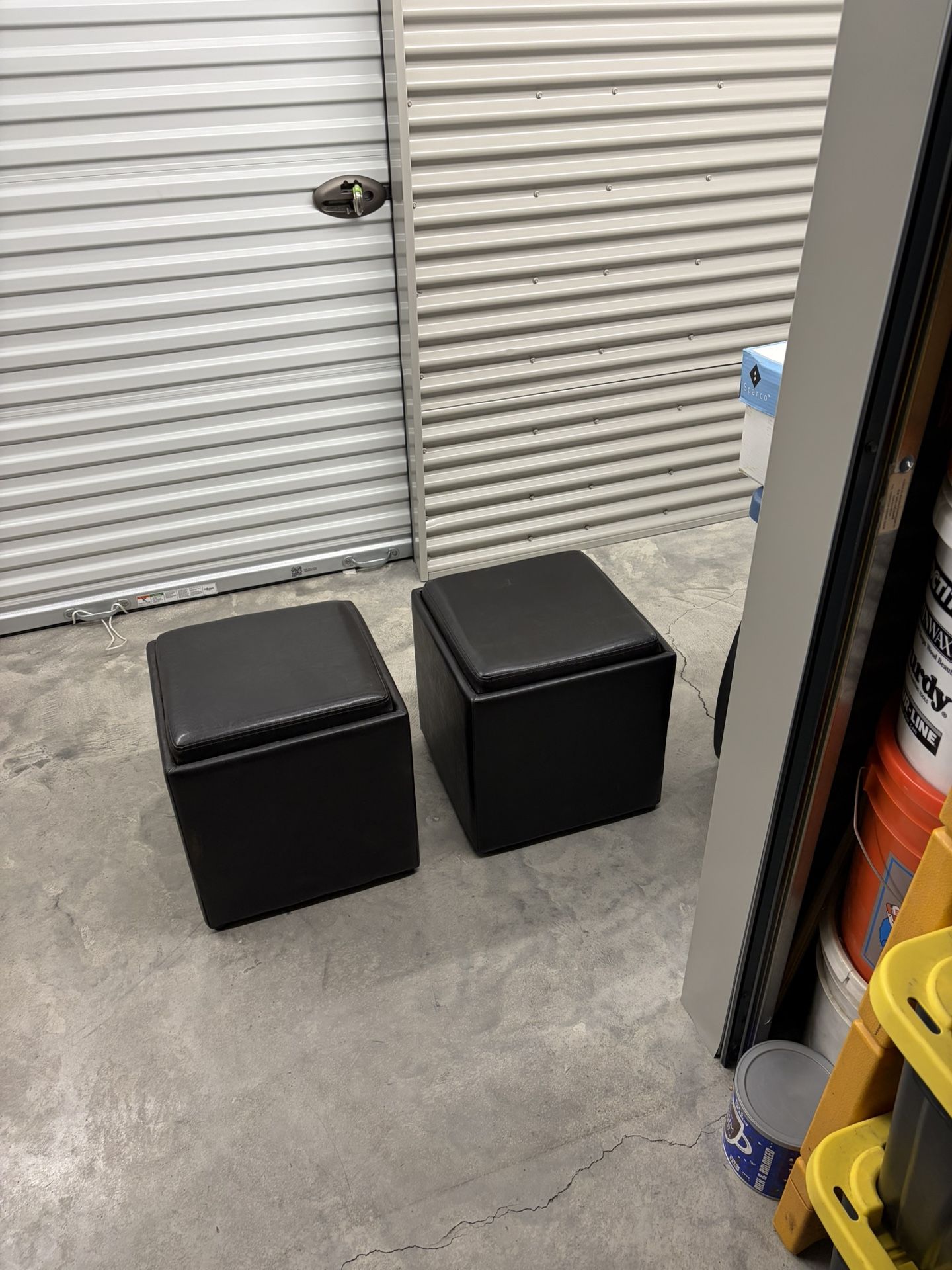 Leather Storage  Ottoman (X2)