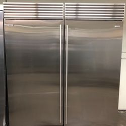 Sub Zero 72”Wide Built In Side By Side Refrigerator Set 