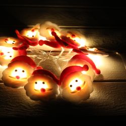 Christmas Lights Led Outdoor/Indoor Santa Clause 5.4 Feet Long 10 Lights USB