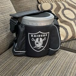 Vintage Bucket Raiders Cooler With Shoulder Strap.