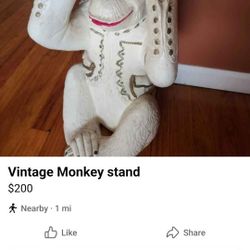 Vintage Bellhop Monkey Stand 