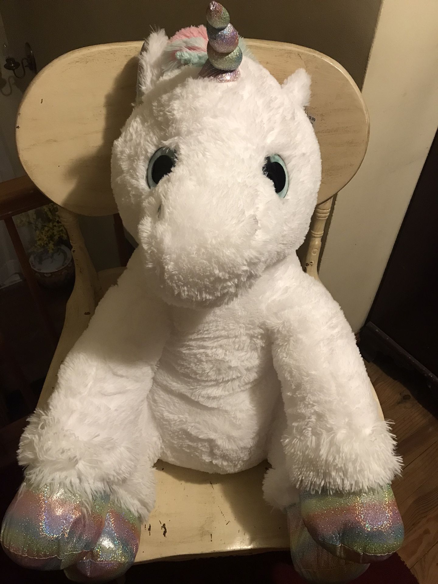 New Huge 28” sitting unicorn stuffed animal