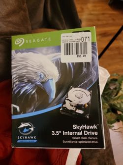 Seagate SkyHawk 3.5” Internal Hard Drive – Great Brand: Seagate
Model: SkyHawk ST1000VX005
Storage: 1TB
Size: 3.5” Internal HDD
Condition: New in box