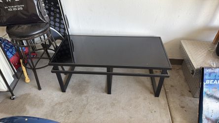 Glass black table
