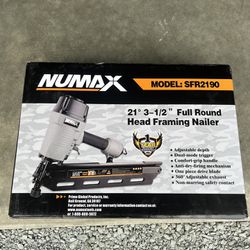 Numax Full Round Head 3.5-in 21-Degree Pneumatic Framing Nailer