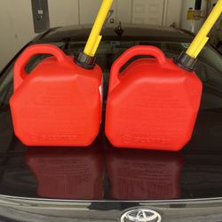 Red Gasoline Containers with Spout 