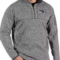 Seattle Seahawks Antigua Fortune pullover sweater jacket charcoal heather| 2XL