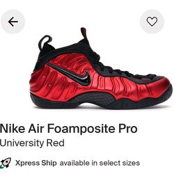 Nike Air Foamposite Pro University Red Size 11