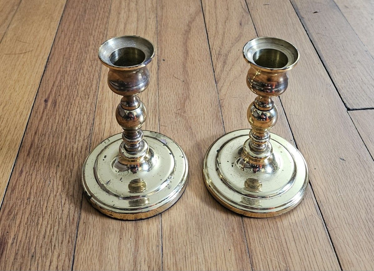 Vintage Baldwin 5" Brass Candlestick Holders