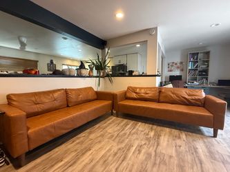 2 piece Carmel couch set