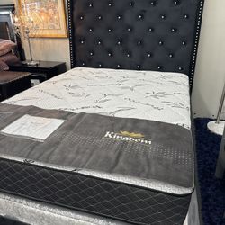 Black Velvet Bed (Mattress is not Included)