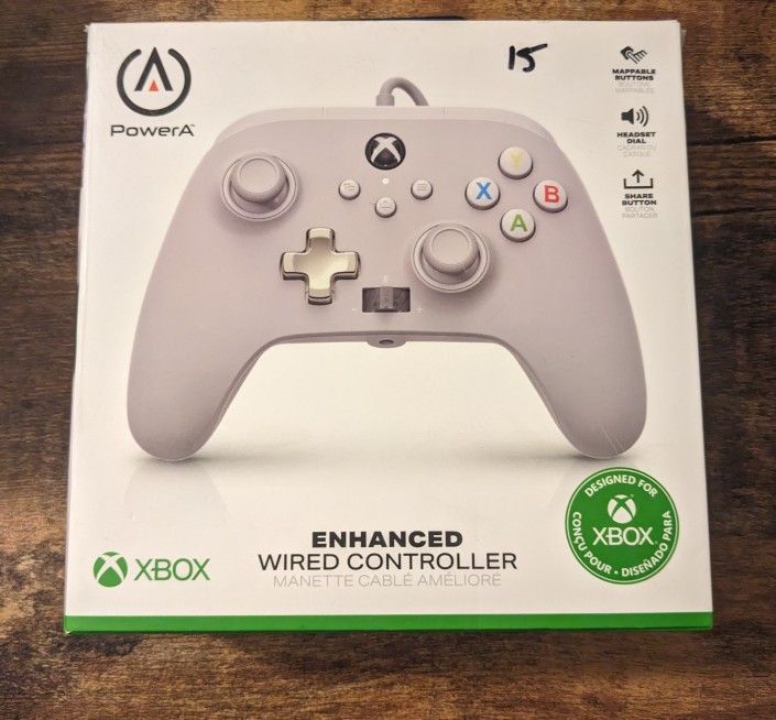 Xbox One Controller - PowerA Enhanced Wired Controller - Mist White - Open Box